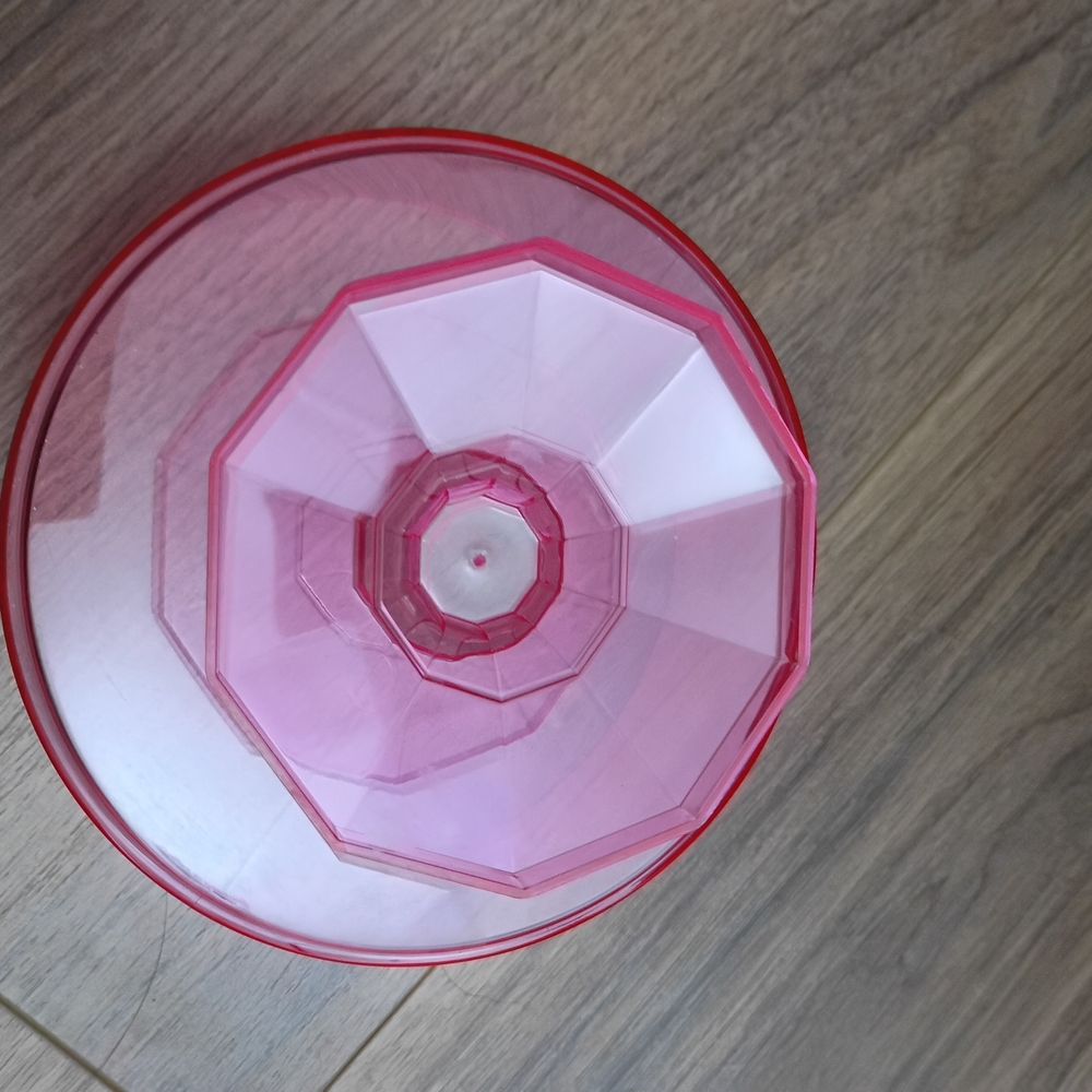 Pink Plastic Pedestal Cake Stand - Picture 4 of 6
